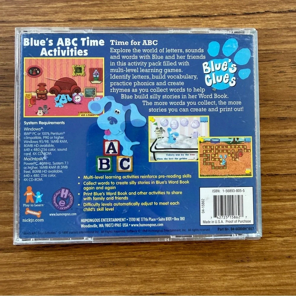 Vintage Blue’s Clues ABC Time Activities CD-ROM 1998 - Picture 7 of 7